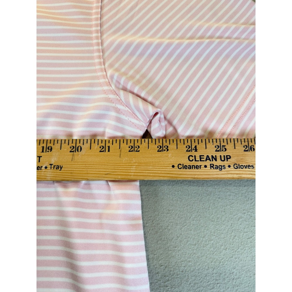 Jack Nicklaus Mens XL Pink White Striped STAYDRI Golf Polo Golden Bear - Picture 8 of 9